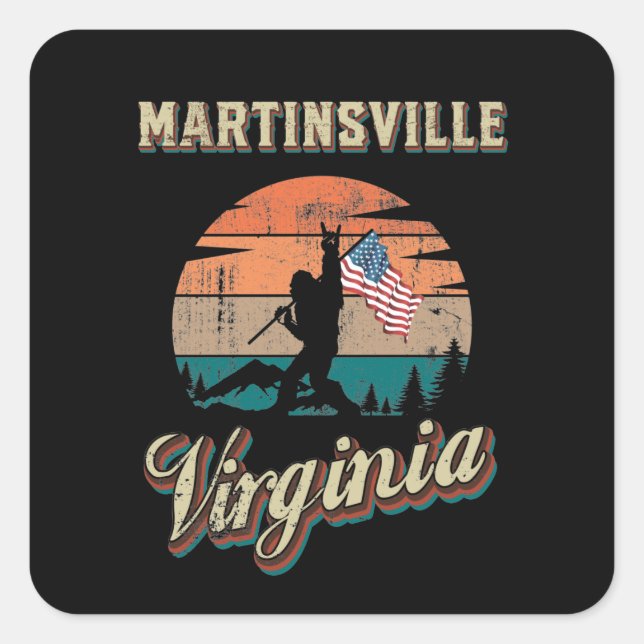 Martinsville Virginia Fyrkantigt Klistermärke (Framsida)