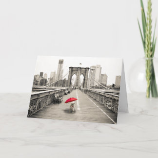Marty Mouse på Brooklyn Bridge Greeting Card Kort