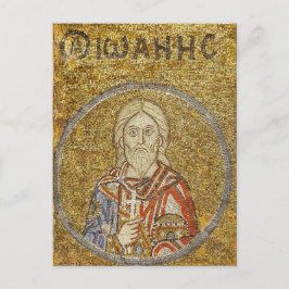Martyr av Sebaste John Byzantine Mosaic Icon Vykort