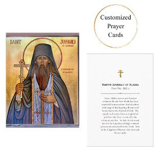 Martyr Juvenaly of Alaska Orthodox Prayer Card Placeringskort