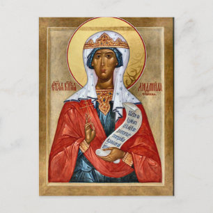 Martyr St Ludmila Ortodox Christian Icon Vykort