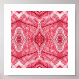 Martyrdom Abstrakt Röd Vit Akvarell Konst Poster