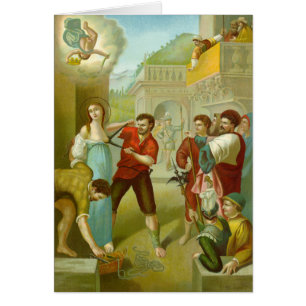 Martyrdom av St. Agatha (M 03) Blank Greeting Card Hälsningskort
