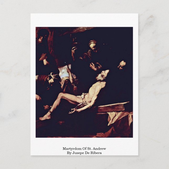 Martyrdom av St. Andrew av Jusepe de Ribera Vykort (Framsida)