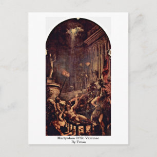 Martyrdom av St. Vavrinec av titian Vykort