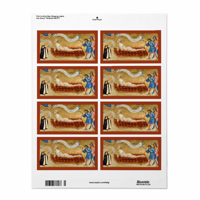 Martyrdom of St. Lawrence, med två nuns (M 022) Fraktsedel (Helt Ark)