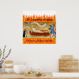 Martyrdom of St. Lawrence, med två nuns (M 022) Poster