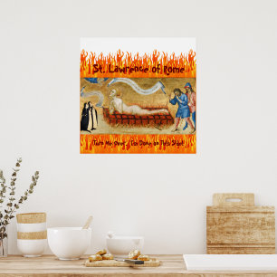 Martyrdom of St. Lawrence, med två nuns (M 022) Poster