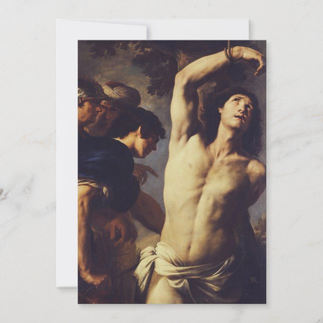 Martyrdom Saint Sebastian av Andrea Vaccaro Inbjudningar (Framsida)