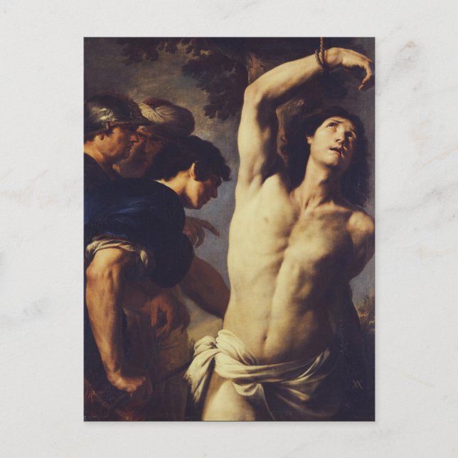 Martyrdom Saint Sebastian av Andrea Vaccaro Vykort (Framsida)
