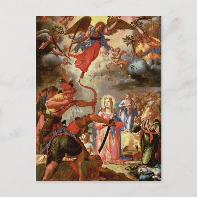 Martyrdomen i St. Ursula, tidigt 1700-talet Vykort (Framsida)