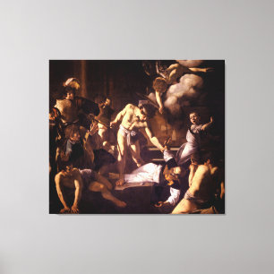 Martyrskapet av St Matthew vid Caravaggio 1600 Canvastryck
