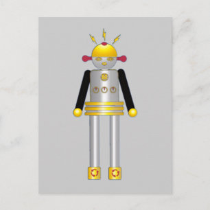 Martzkins Girl Robot Postcard © 2012 M. Martz Vykort