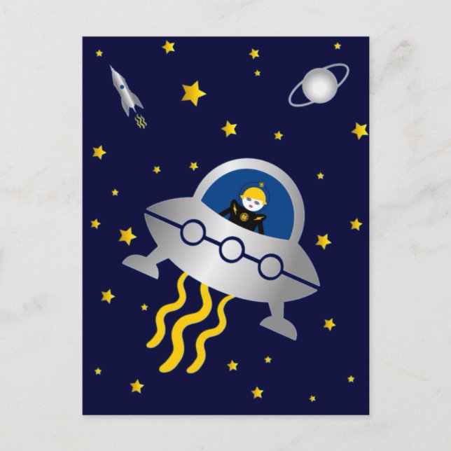 Martzkins in Rymden vycard © 2012 M. Martz Vykort (Framsida)