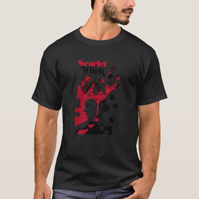 Marvel Avengers Scarlet Witch Wanda Maximoff Pusse T Shirt (Framsida)