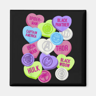 Marvel Avengers Symboler Godis Hjärtan Alla Hjärta Magnet