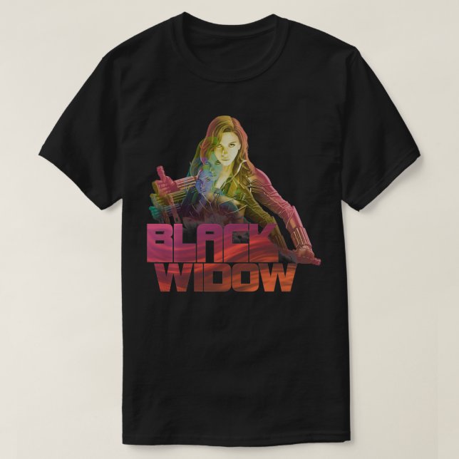 Marvel Black Widow Stacked Portrait Logo Pullover  T Shirt (Design framsida)