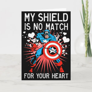 Marvel Captain America Sköld Hjärtan Alla Hjärtans Kort