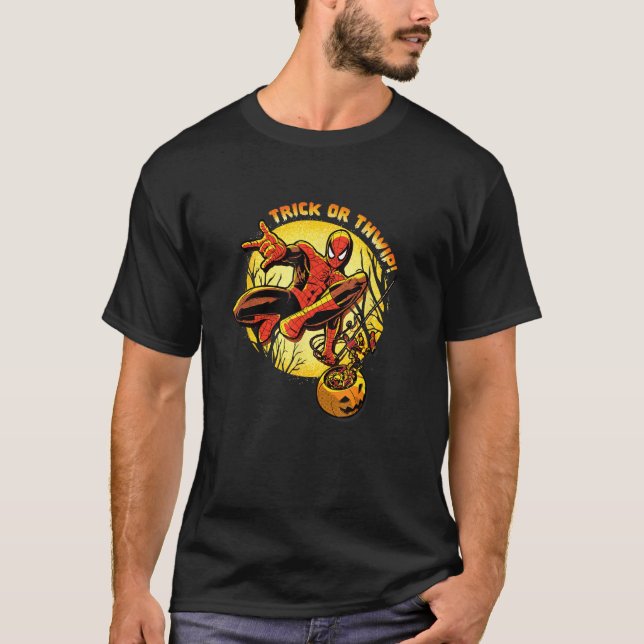 Marvel Classic Halloween Spider Man Bus eller Thwi T Shirt (Framsida)