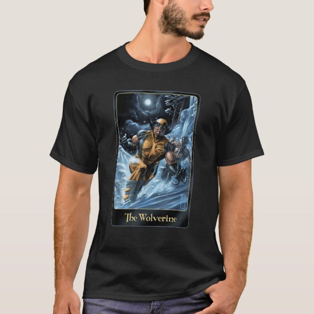 Marvel Comic Wolverine Moon light Card Art Graphic T Shirt (Framsida)