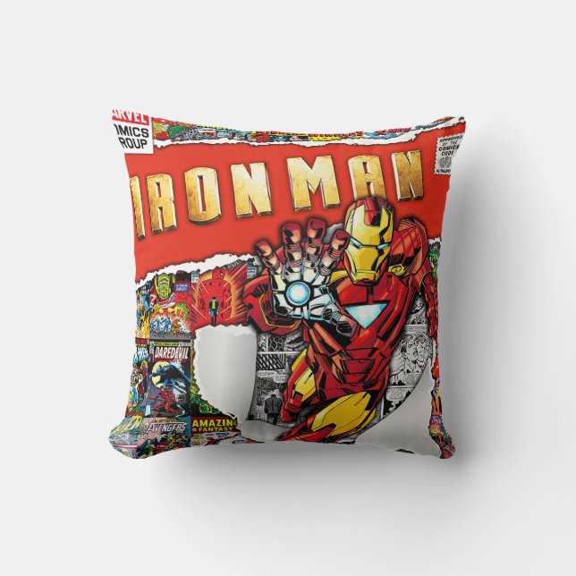 marvel comics  iron man Throw Pillow Kudde (Framsida)
