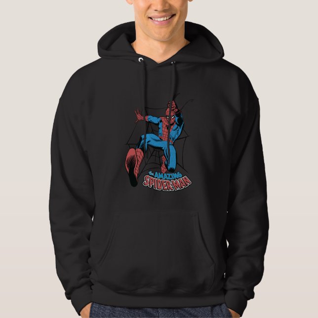 Marvel Comics Spider-Man Webbsvingande Hoodie (Framsida)