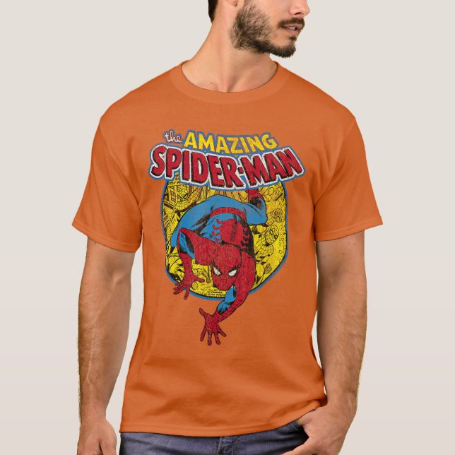 Marvel Comics SpiderMan Fantastisk Antik Serietidn T Shirt (Framsida)