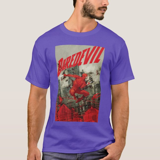 Marvel Comiology Daredevil Känn Rädsla Serietidnin T Shirt (Framsida)