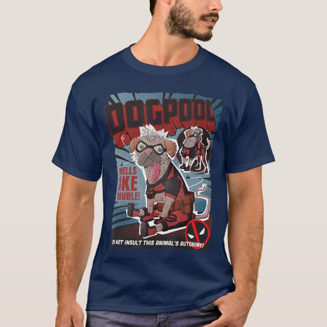 Marvel Deadpool Wolverine Dogpool Klotter Comic Bo T Shirt (Framsida)
