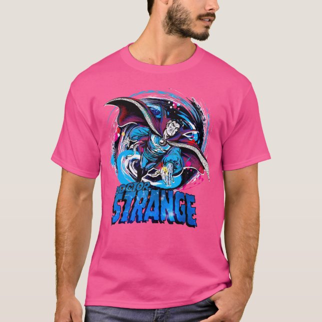 Marvel Doktor Strange Classic Retro Magic Warp Log T Shirt (Framsida)