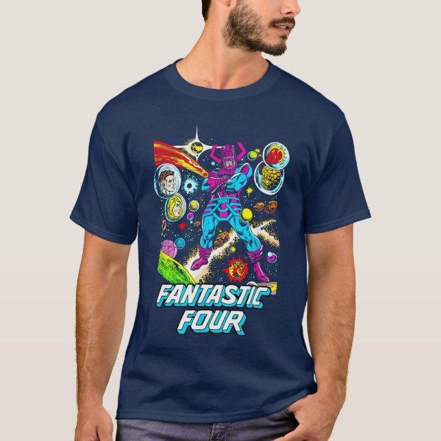 Marvel Fantastic Four Classic Galactus Comic Cover T Shirt (Framsida)