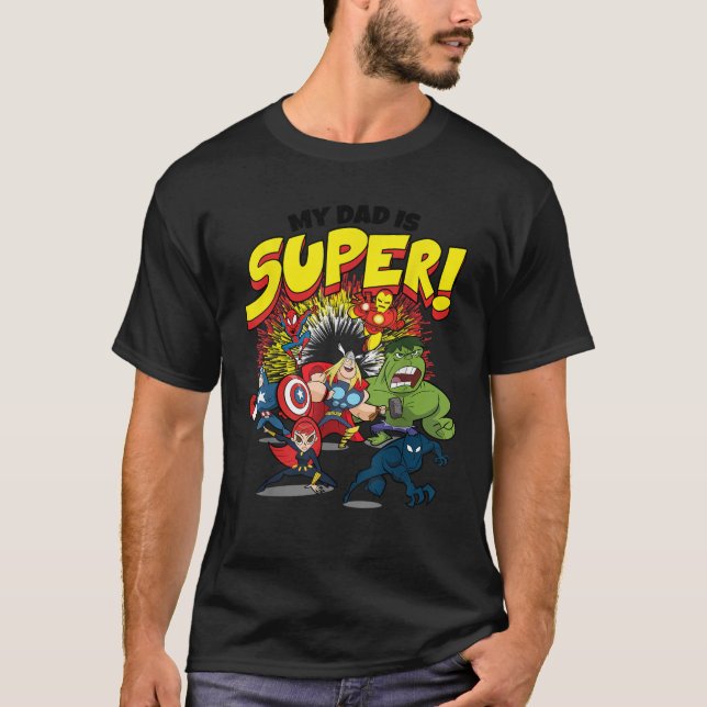 Marvel Father s Day My Dad Is Super Avengers Break T Shirt (Framsida)