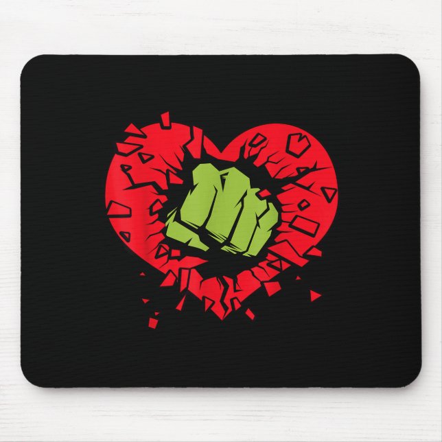 Marvel Hulk Smash Heart Alla hjärtans dag  Musmatta (Framsidan)