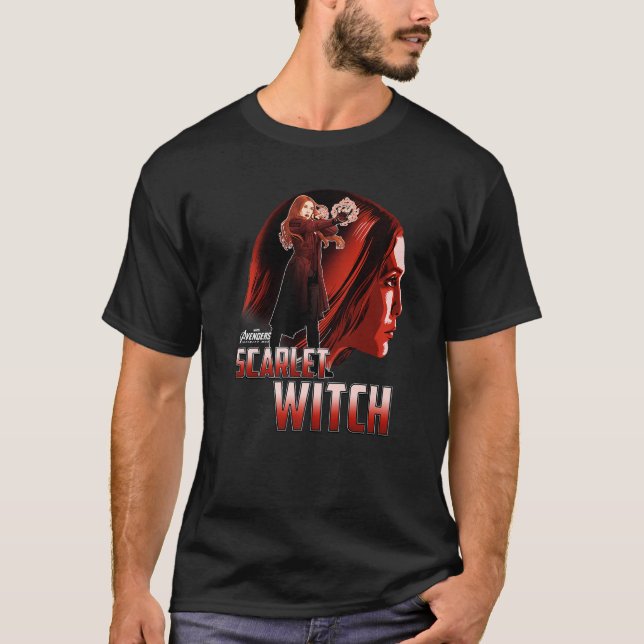Marvel Infinity War Scarlet Witch Profil Premium  T Shirt (Framsida)
