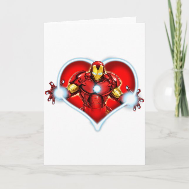 Marvel Iron Man Heart Blaster Glow Valentine Grafi Kort (Framsida)