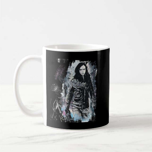 Marvel Jessica Jones Sketch Raglan Baseball Tee Kaffemugg (Vänster)