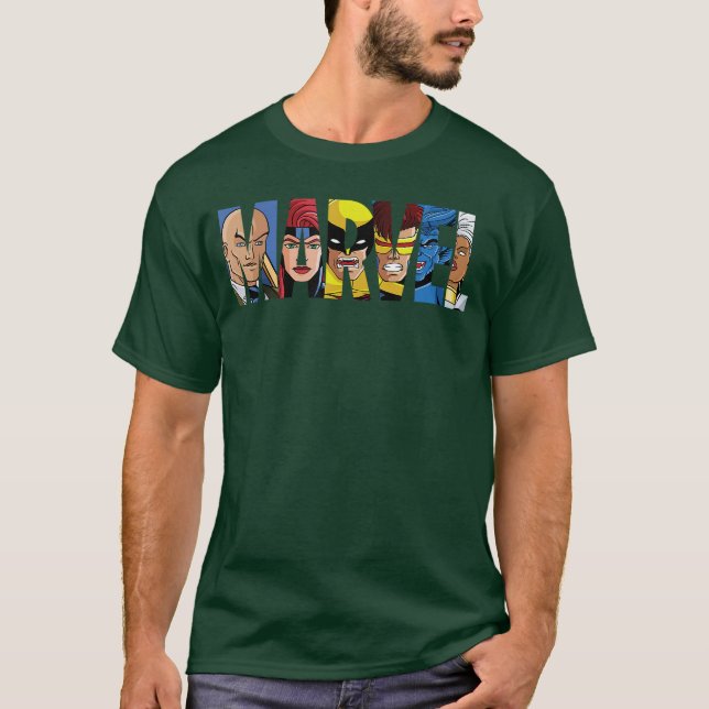 Marvel Logo with XMen Inside gift T Shirt (Framsida)