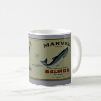 Marvel-märke Alaska sockeye lax etikett mugg