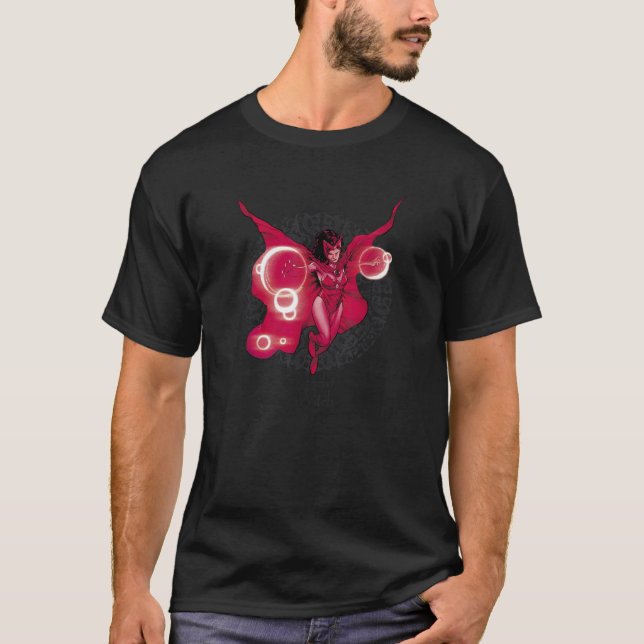 Marvel Scarlet Witch Onda Magiska Klot Trolleri T Shirt (Framsida)