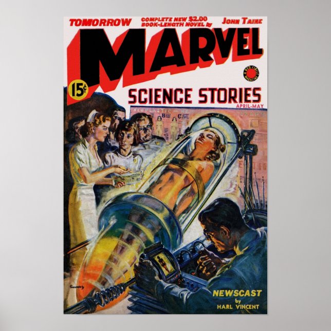 Marvel Science Stories i april 1939 Poster (Framsidan)
