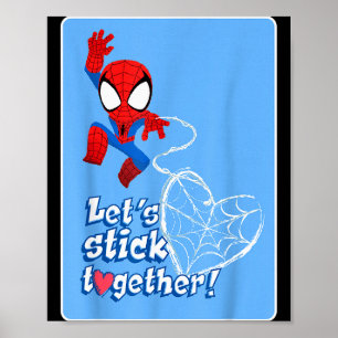 Marvel Spider-man Låt oss hålla ihop Alla hjärtans Poster