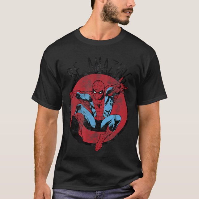 Marvel SpiderMan Var Fantastisk Distressed Comic C T Shirt (Framsida)