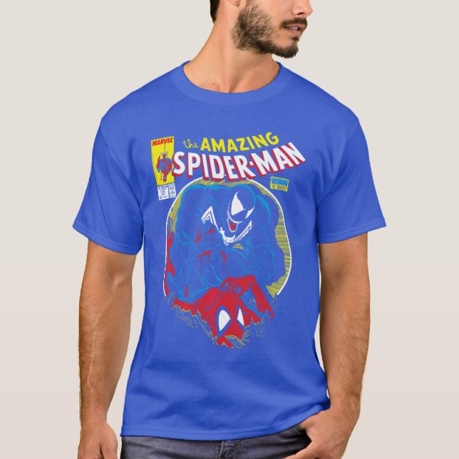 Marvel SpiderMan VS Venom Bloody Battle Comic Cove T Shirt (Framsida)