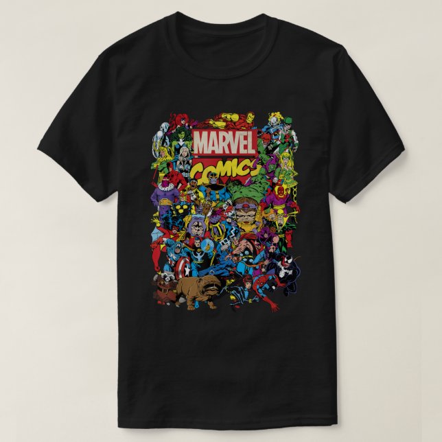 Marvel Tecknad Heroes Group Shot Graphic T-Shirt T (Design framsida)