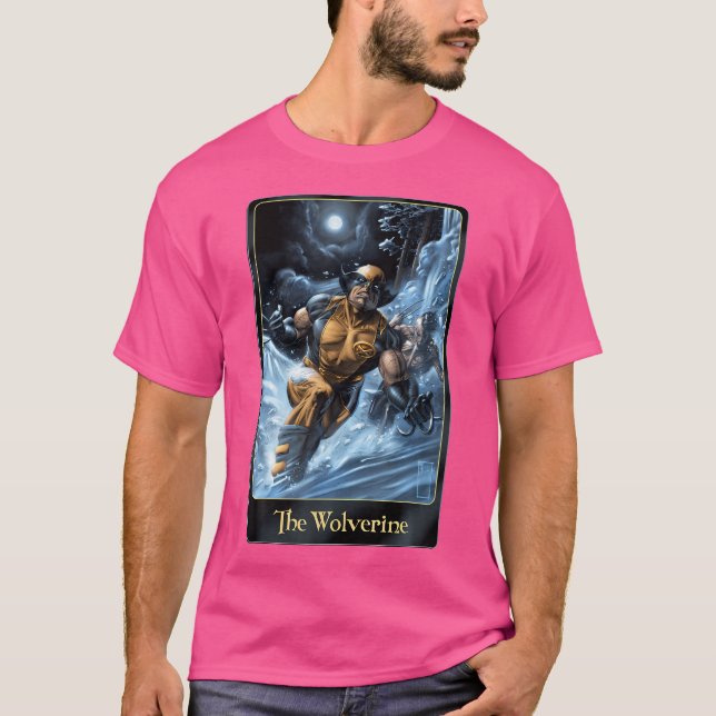 Marvel Tecknad Wolverine Måne Light Card Art Graph T Shirt (Framsida)