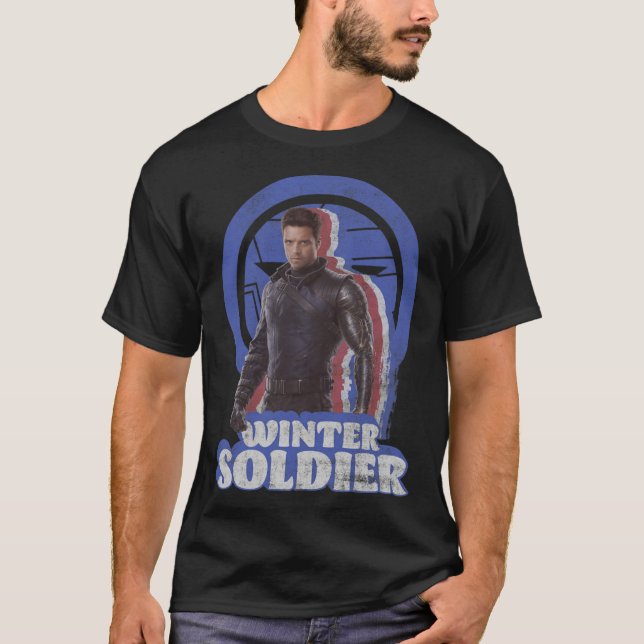 Marvel the Falcon och Winter Soldier Bucky Ret T Shirt (Framsida)