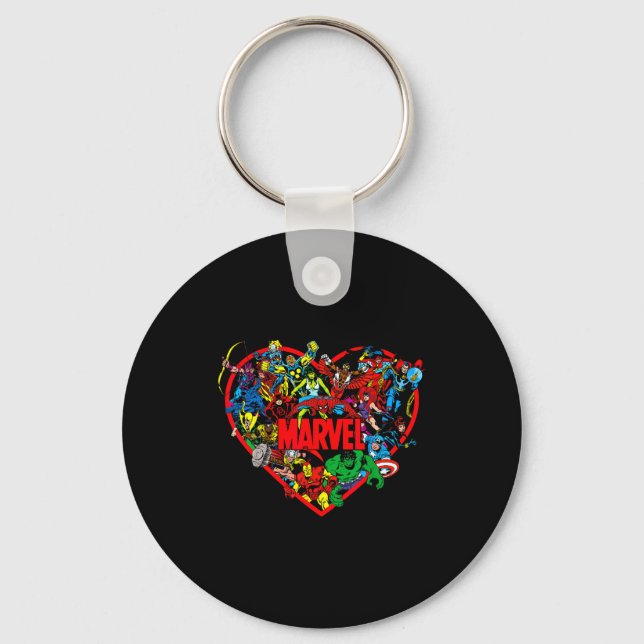 Marvel Valentines Day Group Shot Heart Mashup  Nyckelring (Framsida)
