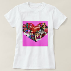 Marvel Valentines Day Group Shot Heart Mashup T-S T Shirt