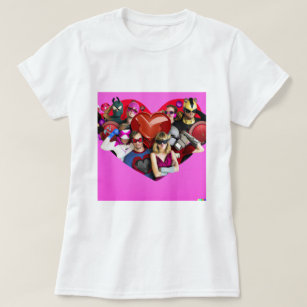 Marvel Valentines Day Group Shot Heart Mashup T-S T Shirt