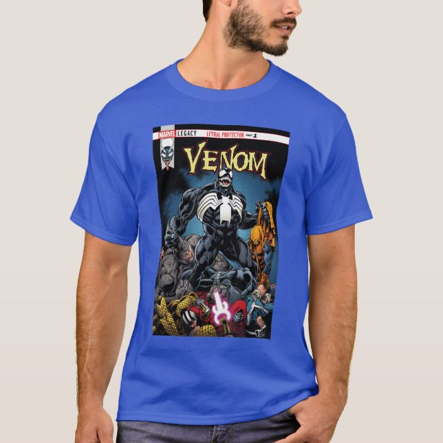 Marvel Venom Lethal Pileup Comic Cover friend T Shirt (Framsida)